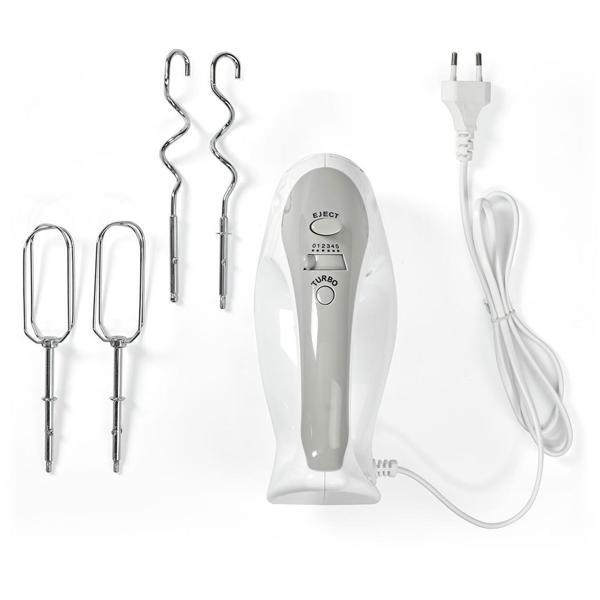 Leistungsstarkes 200W Handrührgerät mit 5 Geschwindigkeiten & Turbo: Müheloses Mixen, Kneten & Schlagen für perfekte Backergebnisse, kompakt, leicht & einfach zu reinigen