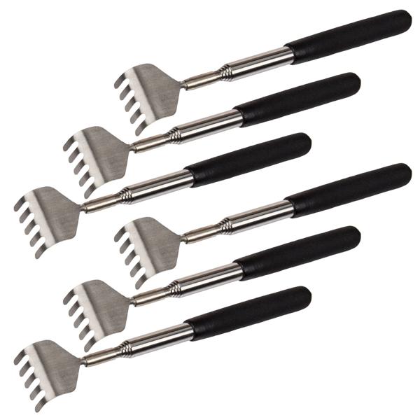 6er-Set Teleskop-Rückenkratzer (16-53cm): Verstellbare Kratzhilfe mit gummiertem Griff. Bequemes Kratzen für schwer erreichbare Stellen