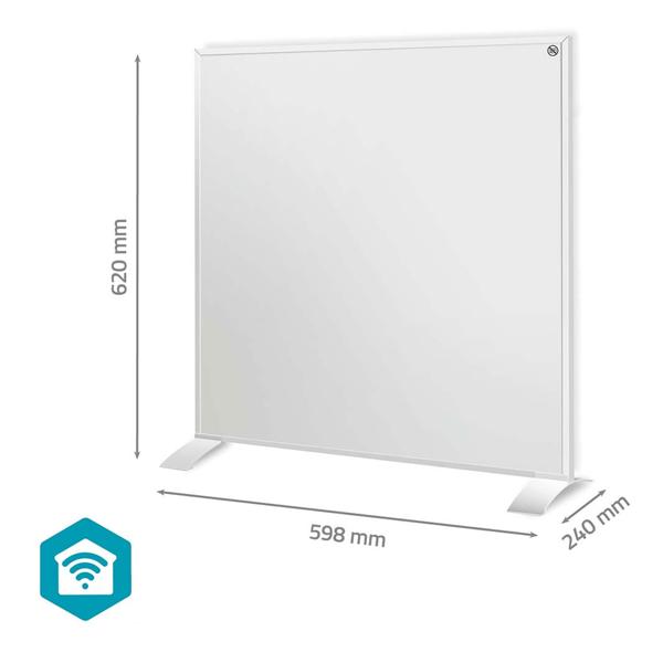 Moderne WLAN Infrarotheizung mit programmierbaren digitalen Thermostat, Stand- & Wandmontage, 350W, weiss, IP44