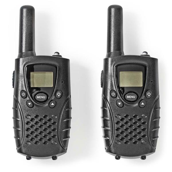 PMR-Funkgeräte 2er Set mit PTT/VOX & 8 Kanälen: 8km Reichweite, Walkie-Talkies, anthrazit – einfache Bedienung, klare Verständigung