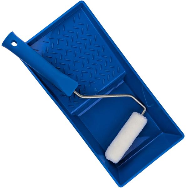 Maler Zubehör Set - Farbwanne, Farbrollerbügel & Schaumwalze - Perfekt für Wände, Türen, Möbel - Polypropylen, Metall, Polyether