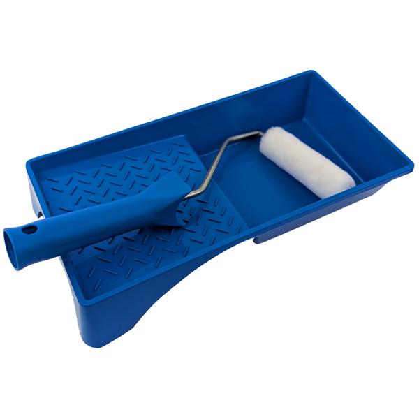 Maler Zubehör Set - Farbwanne, Farbrollerbügel & Schaumwalze - Perfekt für Wände, Türen, Möbel - Polypropylen, Metall, Polyether