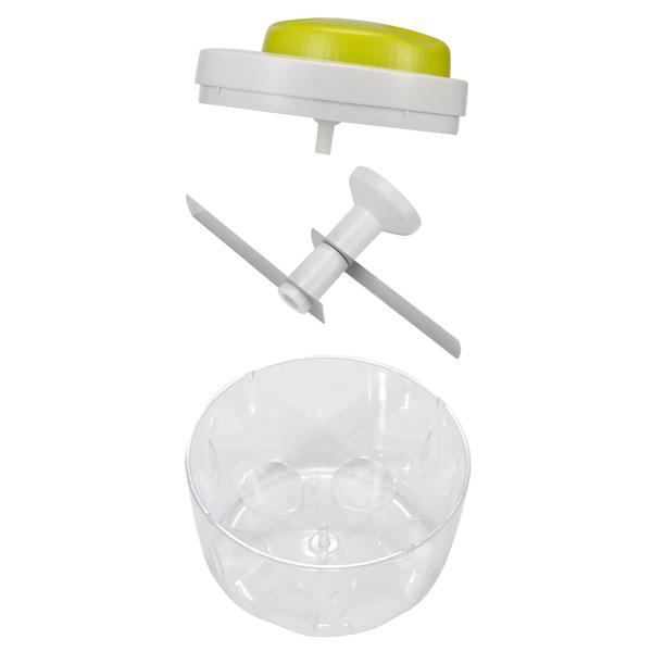 Multi-Zerkleinerer weiss-grün - Zwiebelschneider, Multihacker für Kräuter & Nüsse - Ø 11x9cm - Manuell - Edelstahl, Kunststoff - Ideal für Kochen, Meal Prepping