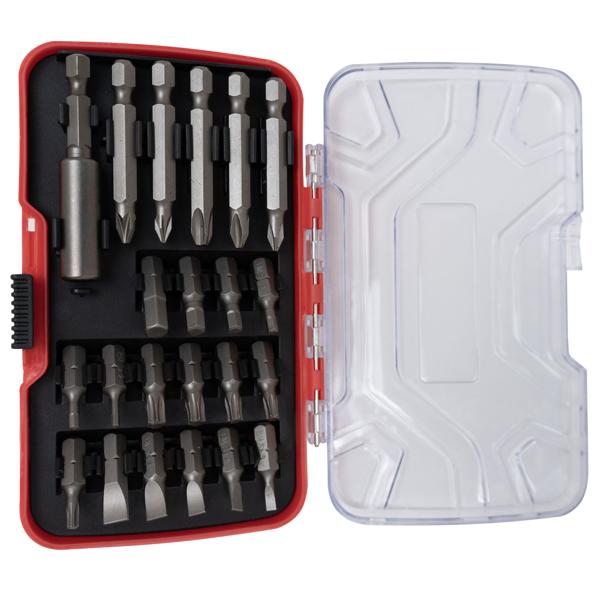 Profi Bit-Set aus ultrarobustem S2-Stahl, 22-teilig, magnetisch, sandgestrahlt, ideal für Universal Magnet Schraubendreher und Akku Schrauber