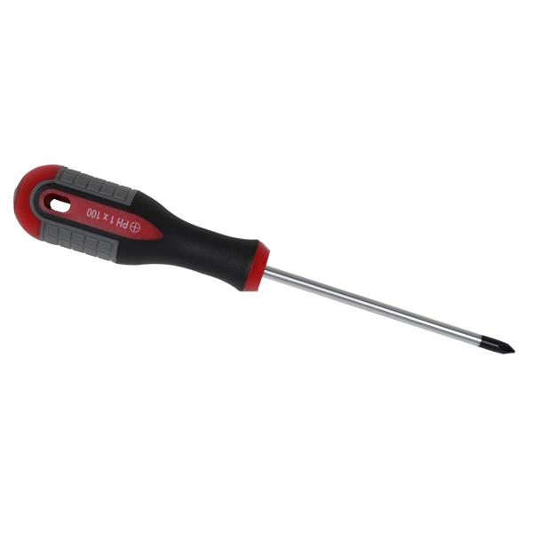 Schraubendreher-Set 4-tlg. - Chrom-Vanadium-Stahl - Ergonomische Griffe für ermüdungsfreies Arbeiten - 2x Schlitz (SL5x100mm, SL3x100mm)