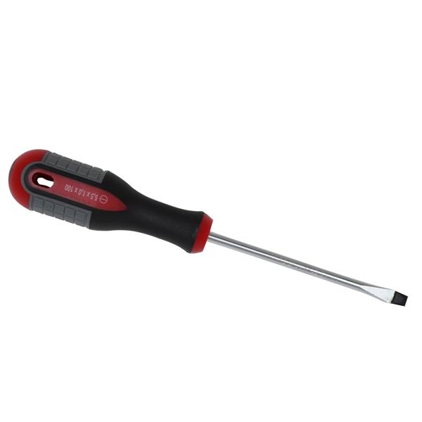 Schraubendreher-Set 4-tlg. - Chrom-Vanadium-Stahl - Ergonomische Griffe für ermüdungsfreies Arbeiten - 2x Schlitz (SL5x100mm, SL3x100mm)