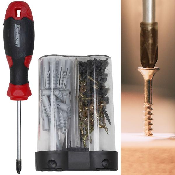 All-in-One Schraubendreher-Set mit Schrauben & Dübeln – Für jedes Projekt das passende Werkzeug, im praktischen Set