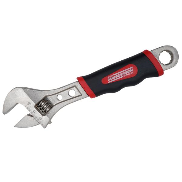 Verstellbarer Rollgabelschlüssel (20cm, rot/schwarz) – Robuster Schraubenschlüssel-Allrounder für Werkstatt, Haus & Garten