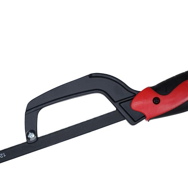 Robuste 300mm Metallsäge - Langlebiges Sägeblatt, rutschfester Handgriff (schwarz-rot) – Handsäge für anspruchsvolle Metallarbeiten