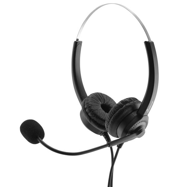 Stereo-Headset mit Kabel & Mikrofon - USB-Anschluss - Rauschfilter - Gepolsterte Ohrmuscheln - Für Telefon- & Videokonferenzen - Schwarz