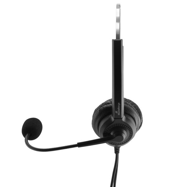 Stereo-Headset mit Kabel & Mikrofon - USB-Anschluss - Rauschfilter - Gepolsterte Ohrmuscheln - Für Telefon- & Videokonferenzen - Schwarz