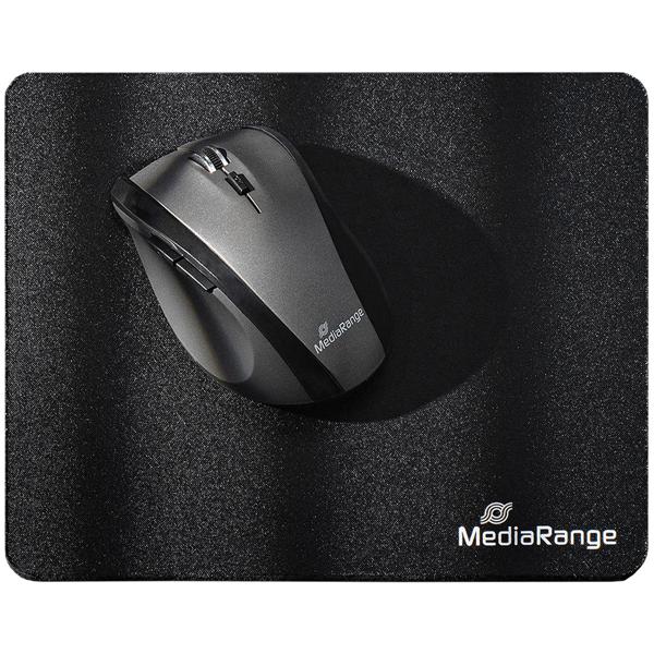 MediaRange Mousepad flach schwarz - Glatte Oberfläche für präzise Mausführung & sicheren Halt - Rutschfest, 21x18x0.3 cm - Ideal für Büro, Homeoffice & Gaming
