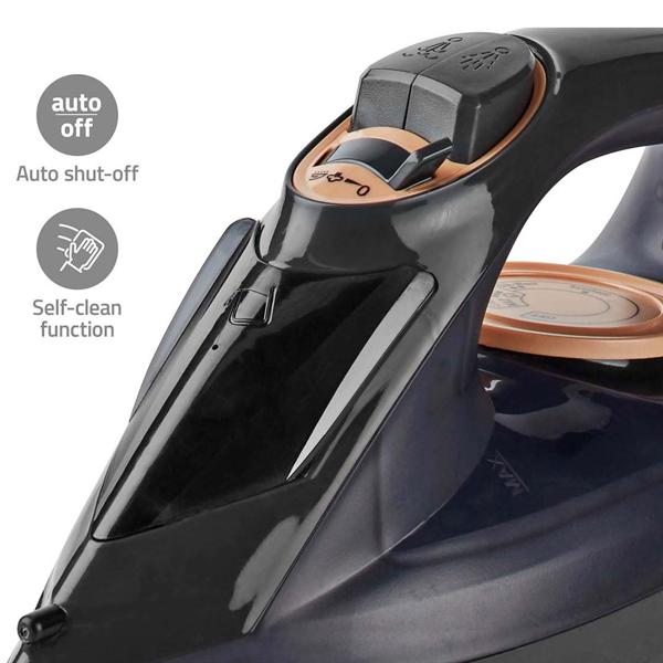 Dampfbügeleisen 2200 W, Kunststoff, Keramische Sohle, 260 ml Wassertank