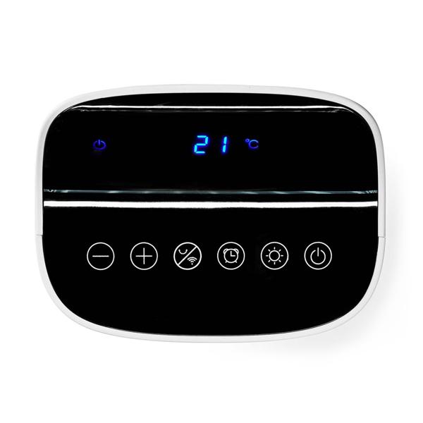 Intelligenter Keramik-PTC Heizlüfter, Turm, mit App-Funktion, Touch-Display, Thermostat, 2 Stufen, weiss/grau. Komfortable & sichere Wärme