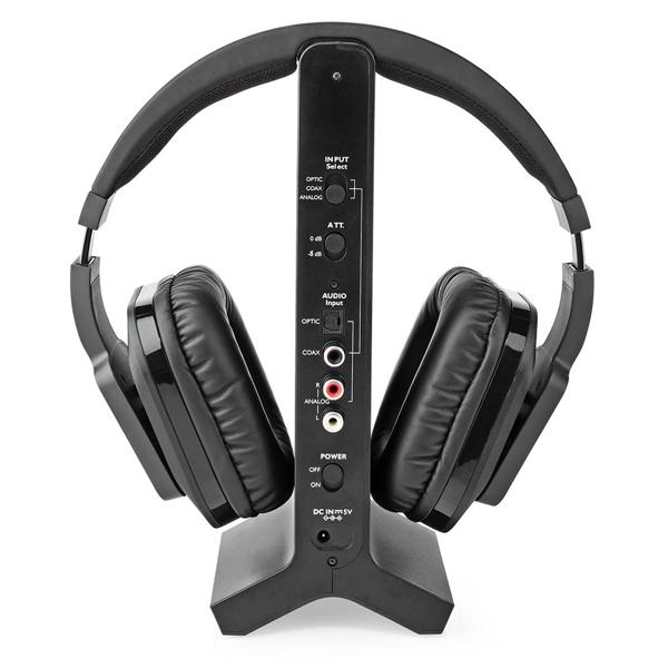 Kabelloser Funk Stereo Fernsehkopfhörer, 25 m Reichweite, TV-Headphones mit Ladestation, Verstellbarer Kopfbügel, gepolsterte Ohrmuscheln