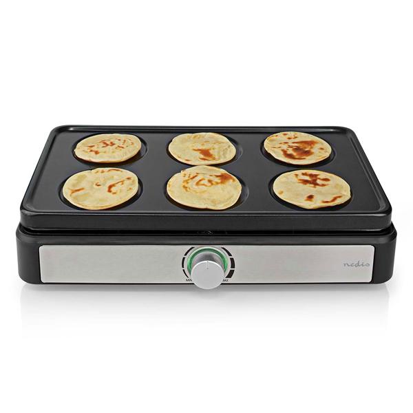 Komfortables Party-Wok-Set für 6 Personen, 600 Watt – 6 Mini-Woks, auch für Crêpes oder Omeletts, mit Temperaturregler, antihaftbeschichtet