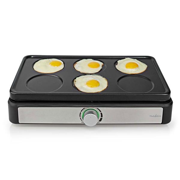 Komfortables Party-Wok-Set für 6 Personen, 600 Watt – 6 Mini-Woks, auch für Crêpes oder Omeletts, mit Temperaturregler, antihaftbeschichtet