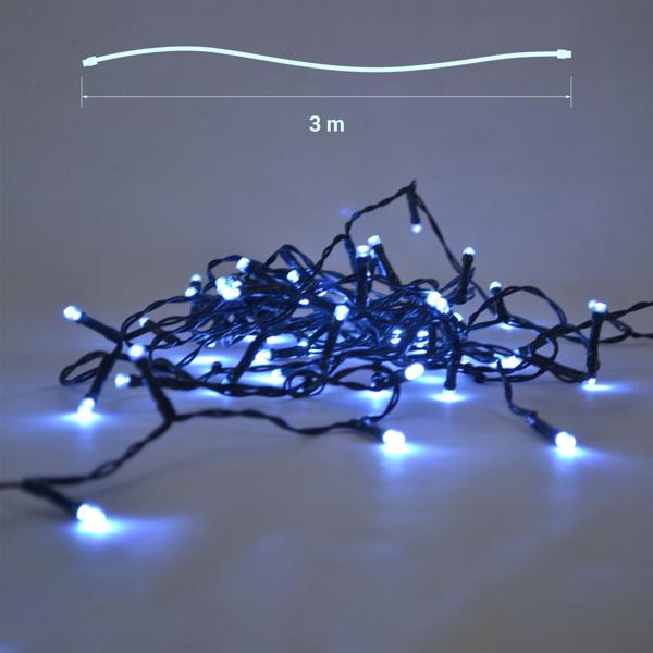 LED-Lichterkette mit Timer – 80 LEDs, 8 Leuchtfunktionen, 3 m Länge, warmweiss, IP44, für Innen & Aussen, stimmungsvoll & energiesparend