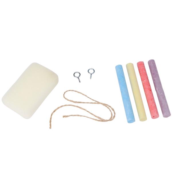 Tafel mit Holzrahmen 30 x 23 cm – inkl. 4 Kreidestücke & Schwamm – klassisch, robust & ideal für Notizen, Zeichnungen oder als Lern- & Spieltafel