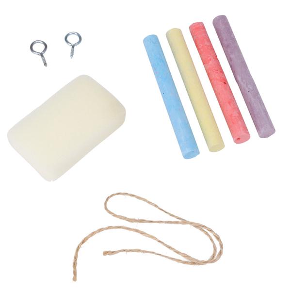 Tafel mit Holzrahmen 30 x 23 cm – inkl. 4 Kreidestücke & Schwamm – klassisch, robust & ideal für Notizen, Zeichnungen oder als Lern- & Spieltafel