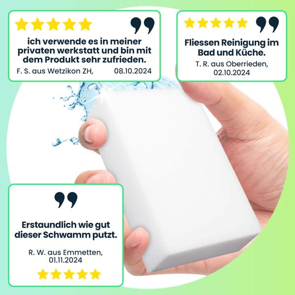 48er Vorteilspack Schmutzradierer - Hocheffektiver Reinigungsschwamm für Küche, Wohnzimmer & Möbel - Melamin-Schaum, 9x6x3 cm - Ohne Chemie