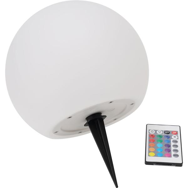 2er-Set Solar-LED-Leuchtkugel, Ø 20cm, RGBW mit Fernbedienung, 60 Lu, IP67. Farbwechsel-Lichtkugel für Garten & Terrasse, wetterfest & kabellos