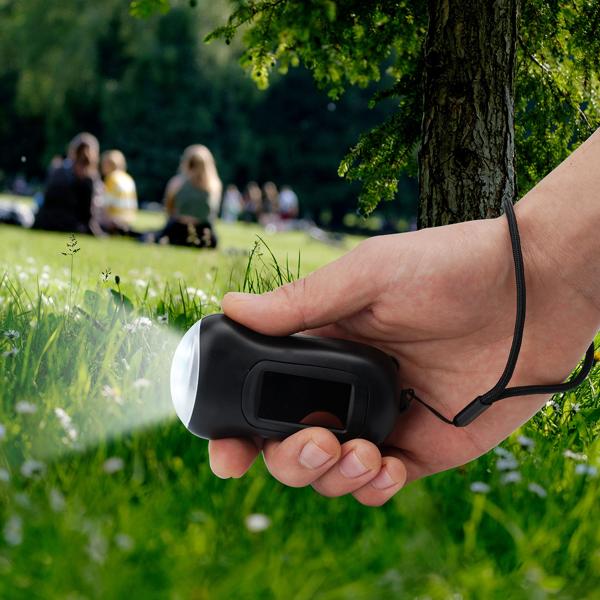 2er-Set praktische Survival Dynamo-Taschenlampe mit Solarpanel, 3 High Power LEDs, 20 Lumen, Akku, ideal für Outdoor Abenteuer und Camping