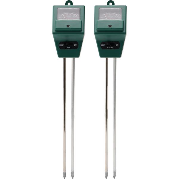 2er Set Präzises 3in1 Pflanzenerde Messgerät, Bodentester für Feuchtigkeit, pH-Wert und Lichtverhältnisse, idealen Standort für Pflanzen finden