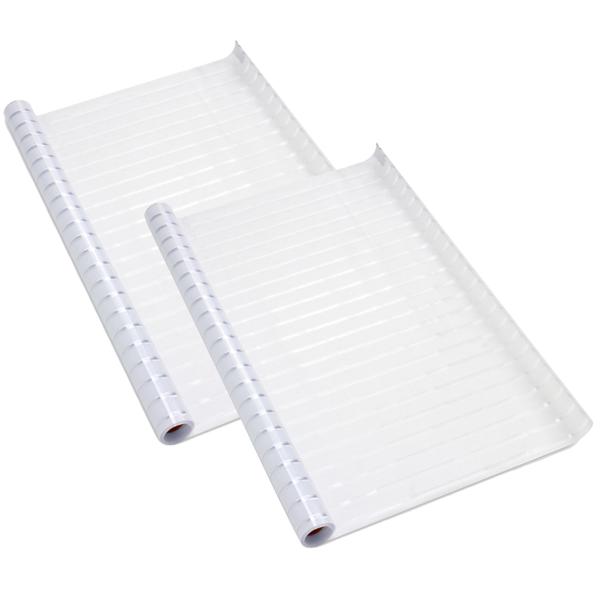 2er-Set Milchglasfolie Streifen-Optik - Sichtschutz statisch haftend für Fenster Türen Badezimmer Büro - 50x200cm zuschneidbar wiederverwendbar