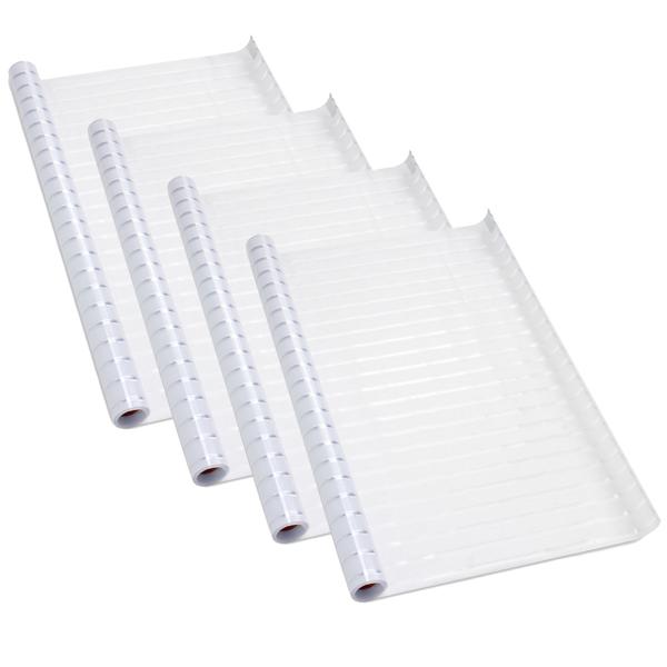 4er-Set Milchglasfolie Streifen-Optik - Sichtschutz für Fenster & Türen, statisch haftend, wiederverwendbar - 50x200cm, lichtdurchlässig, zuschneidbar