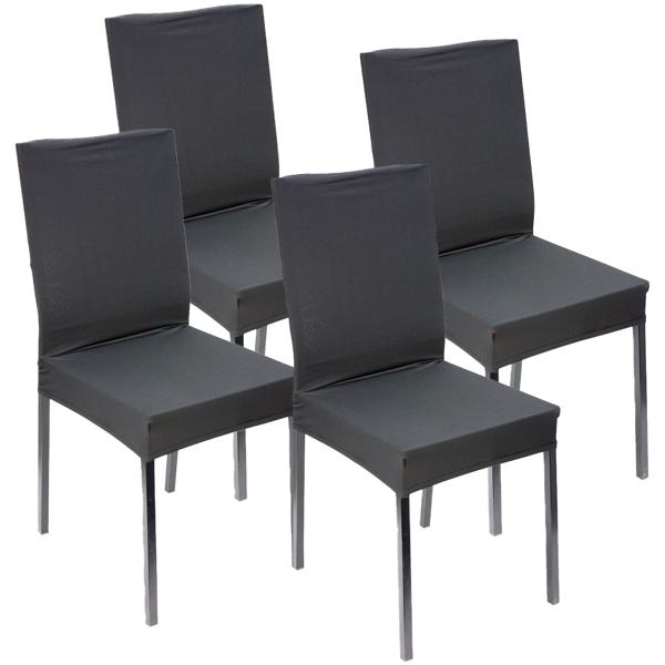 Hochwertiger Stuhlbezug, schwarz, 4er-Set, Stretch mit Lehnenbezug, OEKO-TEX Standard 100, waschbar bis 40°C, Schutz vor Abnutzung