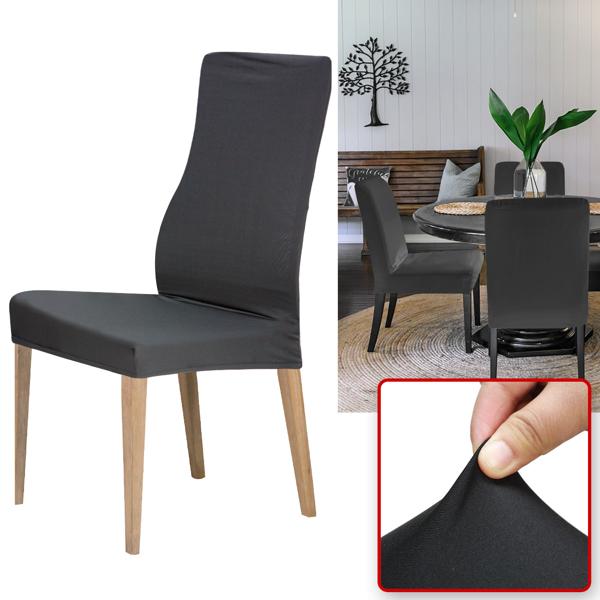 Hochwertiger Stuhlbezug, schwarz, 4er-Set, Stretch mit Lehnenbezug, OEKO-TEX Standard 100, waschbar bis 40°C, Schutz vor Abnutzung