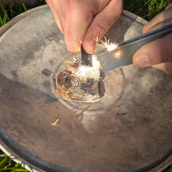 3er-Set Magnesium Feueranzünder mit Schaber und integr. Feuerstahl, Survival Feuerstarter für Lagerfeuer, Holzöfen, Camping und Outdoor Abenteuer