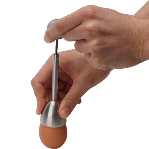 2er-Set Eierköpfer aus Edelstahl, praktischer Eieröffner für harte und weiche Eier, ohne Zersplittern, spülmaschinen-geeignet