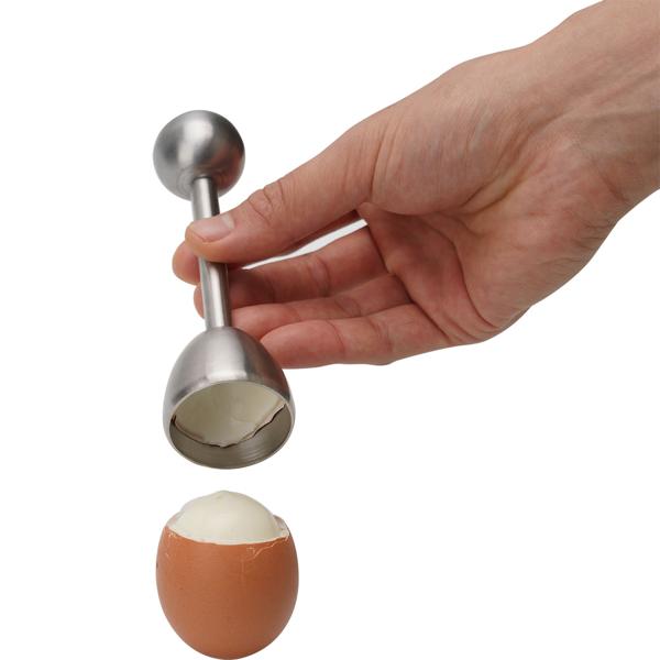 2er-Set Eierköpfer aus Edelstahl, praktischer Eieröffner für harte und weiche Eier, ohne Zersplittern, spülmaschinen-geeignet