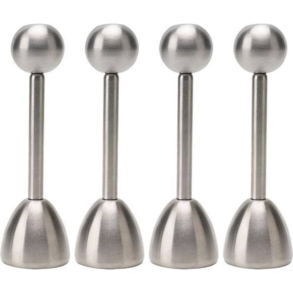 4er-Set Eierköpfer aus Edelstahl, praktischer Eieröffner für harte und weiche Eier, ohne Zersplittern, spülmaschinen-geeignet