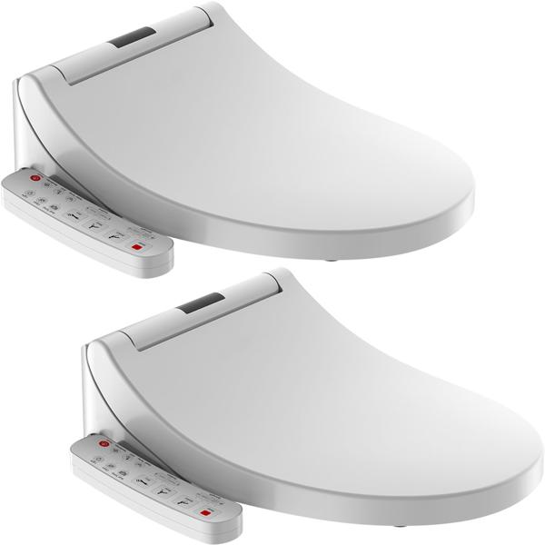 2er-Set Smarter Premium Dusch-WC-Sitz mit Warmluft-Fön, Toilettenaufsatz mit Sitzheizung, Absenkautomatik und App