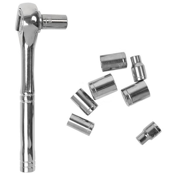 23-teiliger Steckschlüssel- & Bitsatz, verchromter Stahl. Hochwertige Nüsse & Bits für Heimwerker. Robust, langlebig, universell einsetzbar