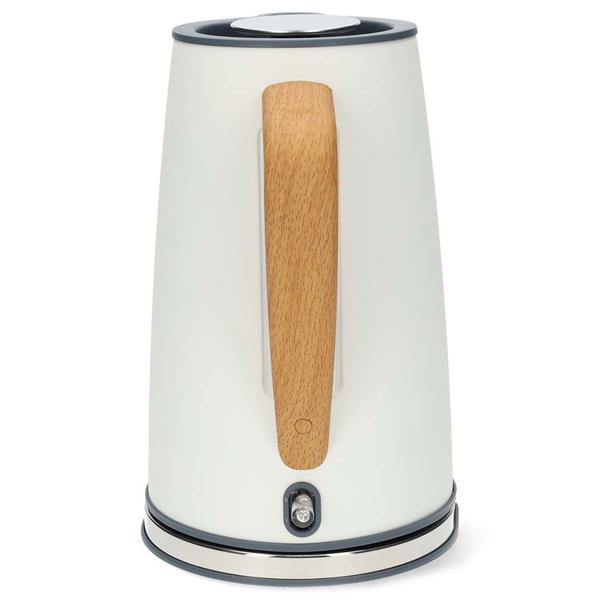 Eleganter Design Wasserkocher (1.7L, 2200W) in Weiss – Edelstahl, 360° drehbar, Soft-Touch – Stilvolles & komfortables Wassererhitzen