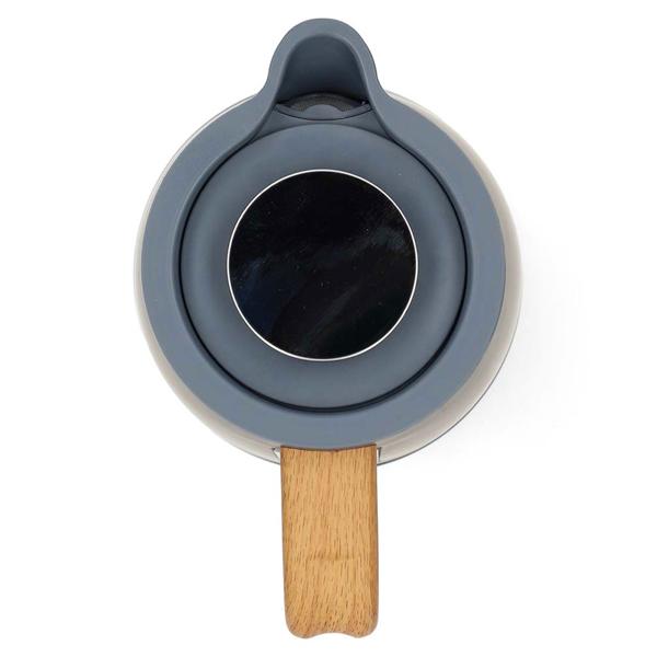 Edelstahl Design-Wasserkocher, 360° drehbar, Soft-Touch-Oberfläche, 1,7 l Fassungsvermögen, 2200 W Leistung, schnelles Aufheizen, grau