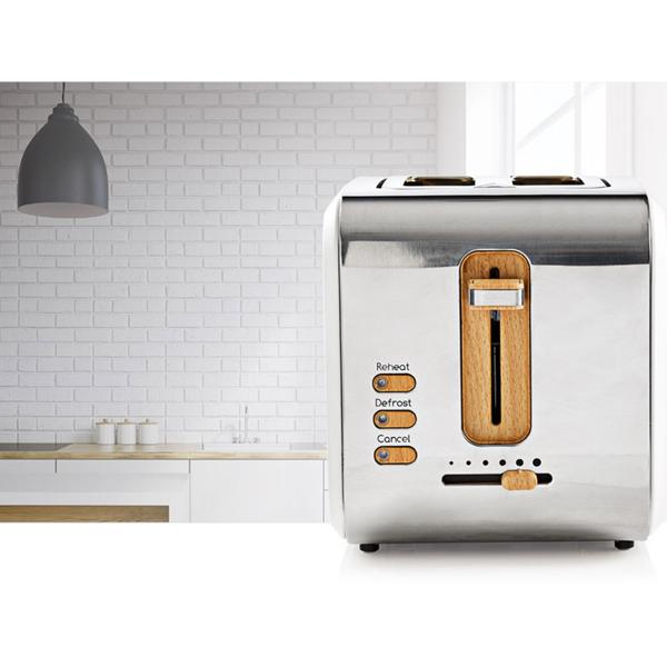 Design Toaster 900W - Soft Touch, 6 Röststufen, Auftaufunktion - extra breite Schlitze, Edelstahl, weiss, für knusprigen Toast & Frühstück