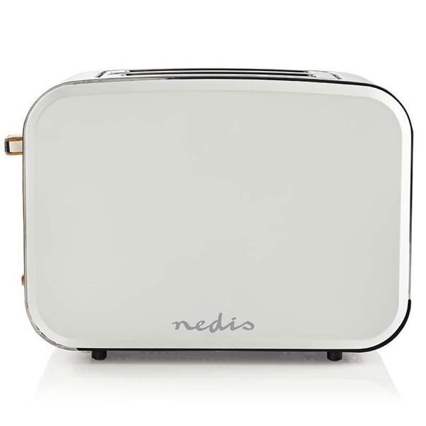 Design Toaster 900W - Soft Touch, 6 Röststufen, Auftaufunktion - extra breite Schlitze, Edelstahl, weiss, für knusprigen Toast & Frühstück