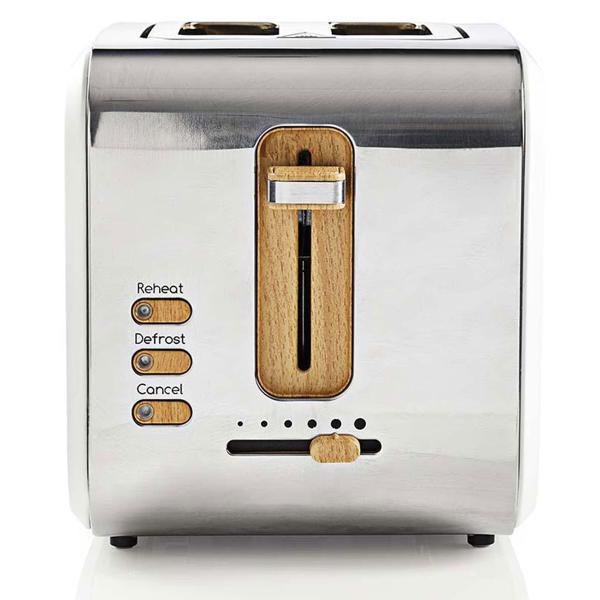 Design Toaster 900W - Soft Touch, 6 Röststufen, Auftaufunktion - extra breite Schlitze, Edelstahl, weiss, für knusprigen Toast & Frühstück