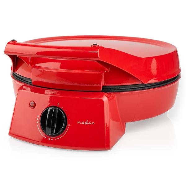 Elektrischer Pizzaofen & Tischgrill, Ø 30 cm, rot, 1800 W, antihaftbeschichtet, schnelles Aufheizen, knusprige Pizza, ideal für Party & Familie