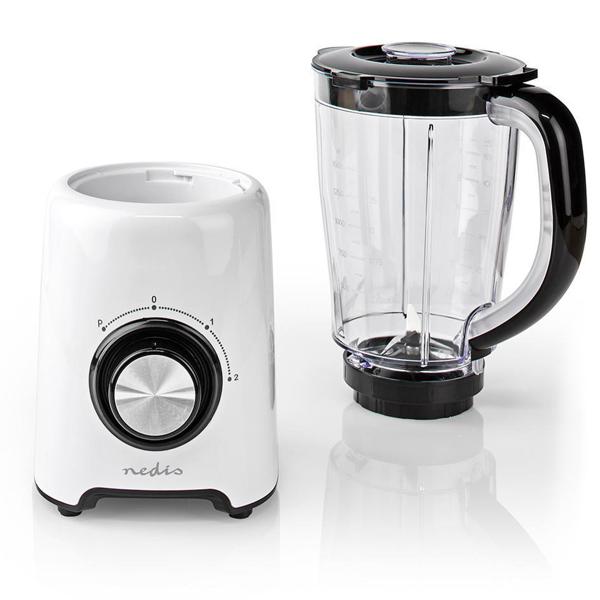 Standmixer 800W - Ideal für Smoothies & Saucen - 1.5L Kapazität - Robuste Edelstahlklingen - 2 Geschwindigkeiten - Impulsfunktion - Weiss
