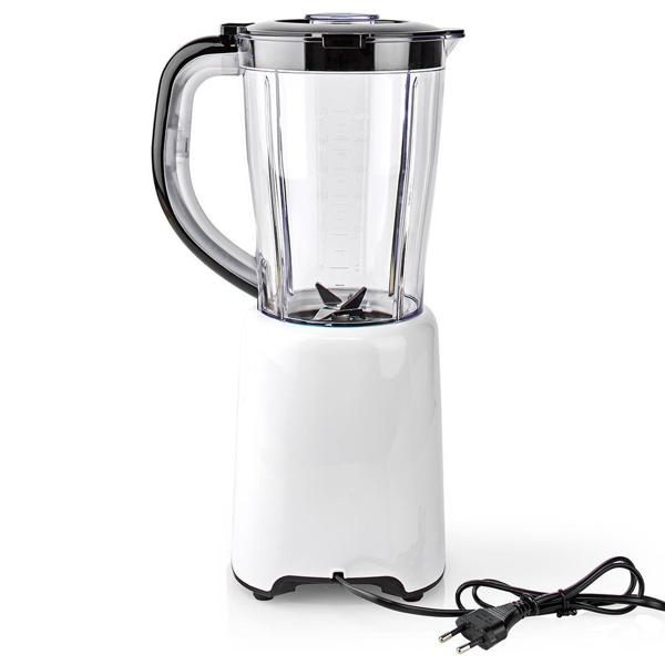 Standmixer 800W - Ideal für Smoothies & Saucen - 1.5L Kapazität - Robuste Edelstahlklingen - 2 Geschwindigkeiten - Impulsfunktion - Weiss