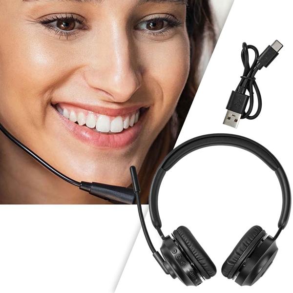 Bluetooth Over-Ear Headset schwarz mit beeindruckender 27 Std. Akkulaufzeit - Kabellos, komfortabel & mit modernem USB-C Anschluss