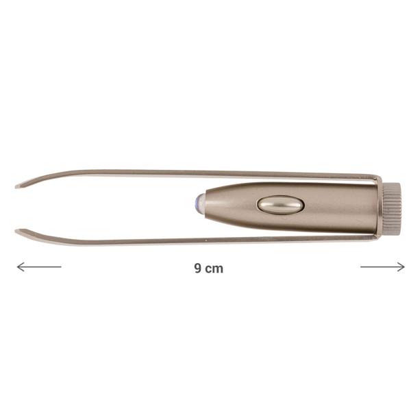 Pinzette mit LED Beleuchtung - Präzises Zupfen von Wimpern & Augenbrauen - Splitterentfernung - Robuste Edelstahl-Konstruktion - Inkl. Batterien - Ideal für Reisen