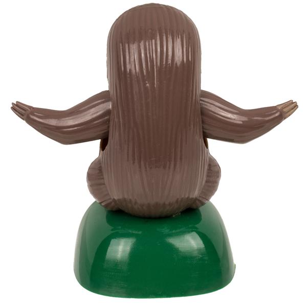 Wackel-Faultier mit Solarzelle - lustige Dekofigur für Schreibtisch & Hutablage - agiles Wackeln, solarbetrieben, umweltfreundlich - 10x6x10,5 cm