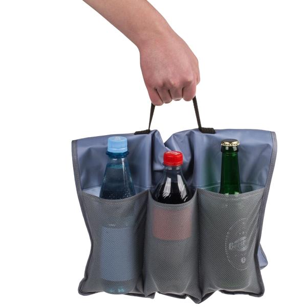 Fahrrad Kühltasche 40x60 cm - für 6 Flaschen/Dosen kühl halten - inkl. Kühlpacks - Polyester robust - leichte Befestigung am Velo für Radtouren